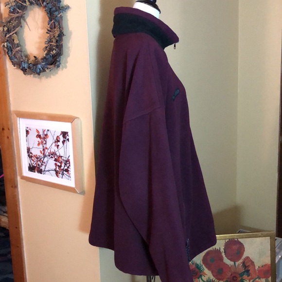 VINTAGE COLUMBIA Size 2x XXL Fleece Zip-Front USA Deep Wine + Black WARM Outdoor - Picture 5 of 14
